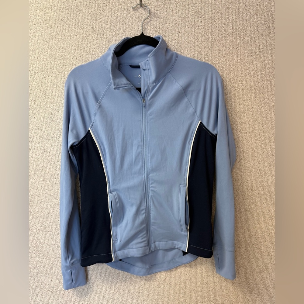 Lou & Grey Women Size Small Blue Athletic full Zip pocket Jacket‎